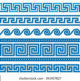 Collection of vector antique greek border ornaments