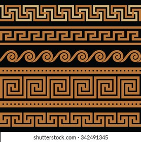 Collection of vector antique greek border ornaments