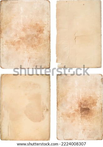 Collection vector antique paper page. Digital art backgrounds set for flyer, poster, cover.