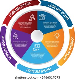  Collection of vector Arrow circle chart infographic templates for presentations, advertising, layouts, annual reports. 4 ,5,6,7,8options, steps, parts