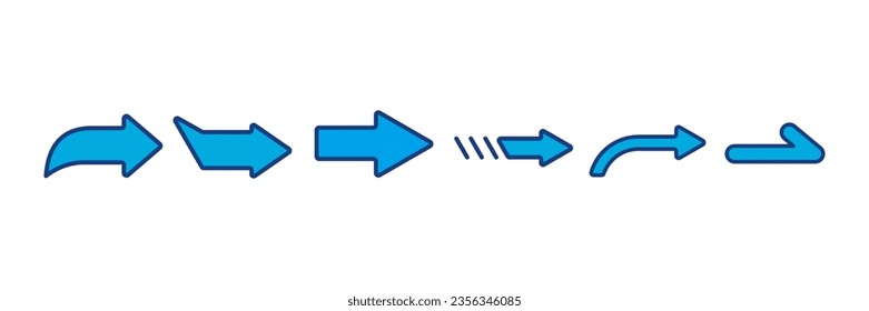 Collection of vector arrow icons. Arrow icon. Vector collection of arrows, isolated on white background.