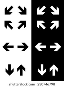 A Collection of Vector Arrows in Black and Reverse