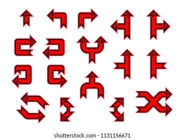 Collection of vector arrows in elegant style and bright colors.eps