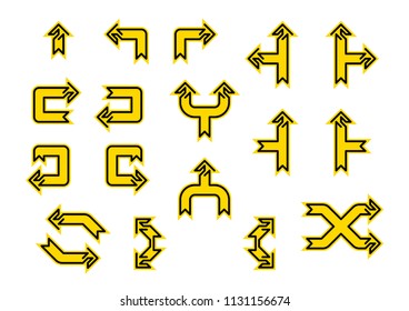Collection of vector arrows in elegant style and bright colors.eps
