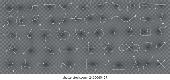 A collection of vector arrows that provide a clean and modern design. These arrows have a linear thin shape and can be used as web design elements, social network icons or graphic projects.