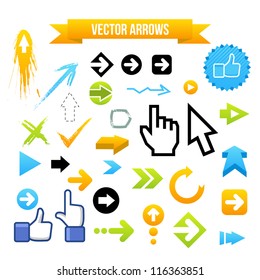Collection of Vector Arrows. Web design illustration.