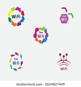 Colección Arte vectorial del logotipo de wifi