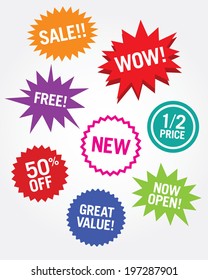 A collection of vector attention grabbers for retail and commerce