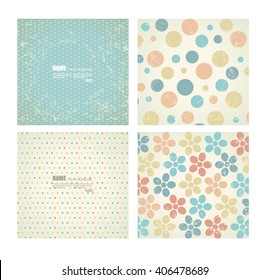 Collection of vector backgrounds in retro style.Can bu use for covers, posters, flyers, banners with hand drawn textures and retro pattern design.