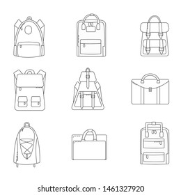 Collection Vector Backpacks Bags Briefcases Black Stock Vector (Royalty ...