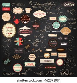 Collection of vector badges labels and flourishes for design
