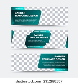 Collection of vector banner templates in turquoise