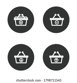 colección de iconos de cesta vectorial