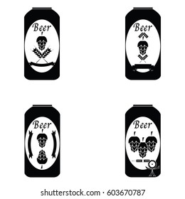 Collection of vector beer set.