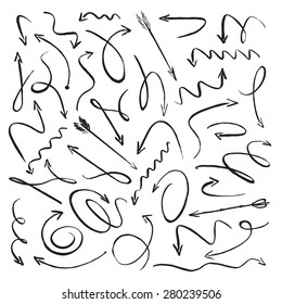 Collection of vector black arrows