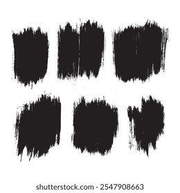 Collection of vector black color brush stroke illustration line background