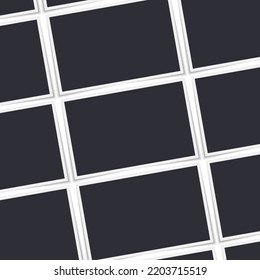 Collection of vector blank photo frames with shadow effects isolated on white background. Set different sizes of photos (frame) for your picture.