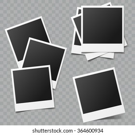 Collection of vector blank photo frames with transparent shadow effects