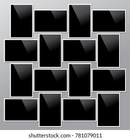 Collection of vector blank photo frames with shadow effects isolated. Set of photos (frame) for your picture.