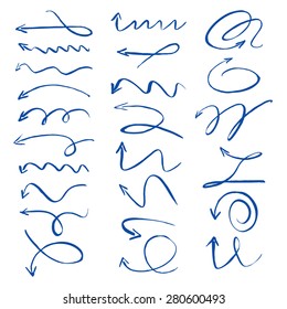 Collection of vector blue arrows