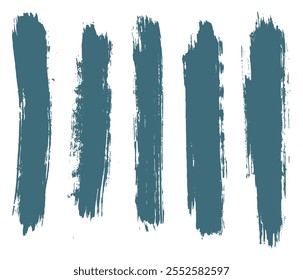 Collection of vector blue color grunge texture splatter brush stroke 