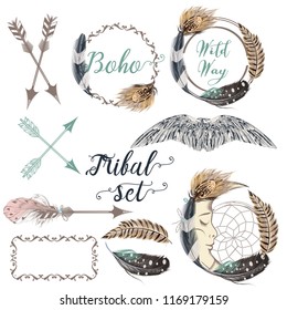 Collection of vector boho logotype design