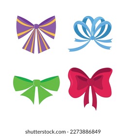 Colección de arcos vectoriales para ropa y para regalos decorativos.