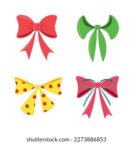 Collection of vector bows for clothes and for decorating gifts.