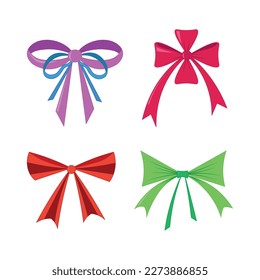Colección de arcos vectoriales para ropa y para regalos decorativos.