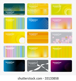 Collection vector  bright colorful business cards
