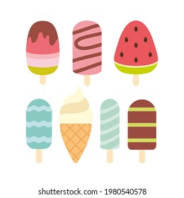 Colección de helado vectorial brillante.