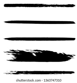 Collection of vector brush strokes dry