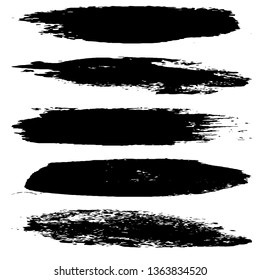 Collection of vector brush strokes dry