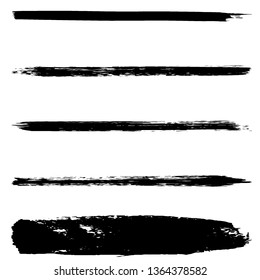 Collection of vector brush strokes dry