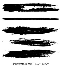 Collection of vector brush strokes dry