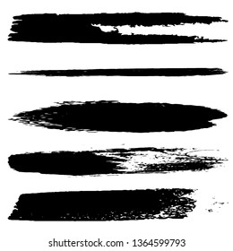 Collection of vector brush strokes dry