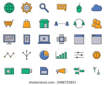 collection of vector business digital icon designs, suitable for apps, websites, etc