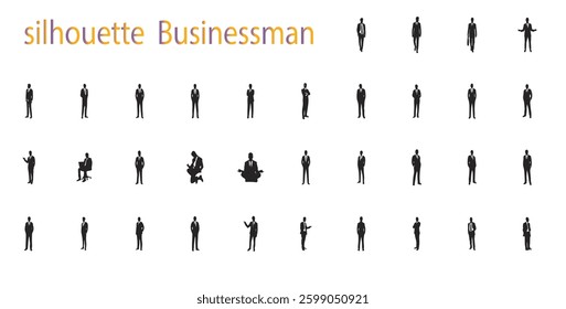 collection of vector businessman silhouettes