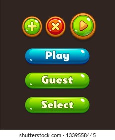 Colección de botones vectoriales para juegos móviles