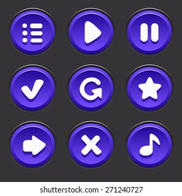 Collection of vector buttons for mobile games