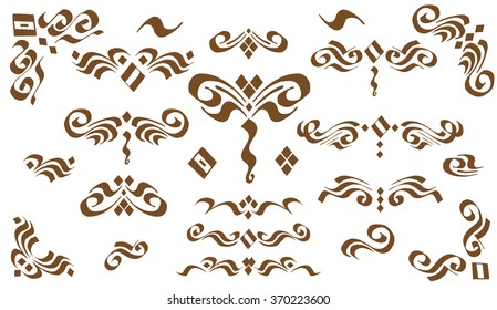 Collection of vector calligraphic element and page decorations