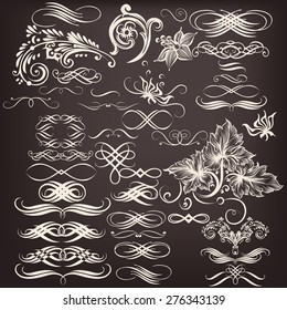 Collection of vector calligraphic flourishes
