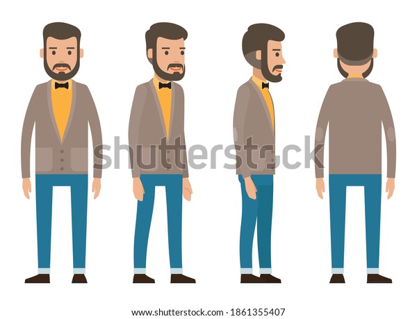 Collection Vector Cartoon Character Businessman Wearing Stock Vector ...