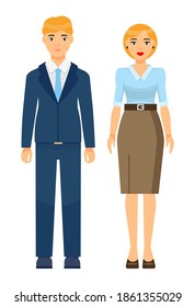 Collection of vector cartoon characters. Businesswomen and businessmen with different style office cloth, haircuts. Set of businesspeople wearing office suit, accessories. Dresscode of business person