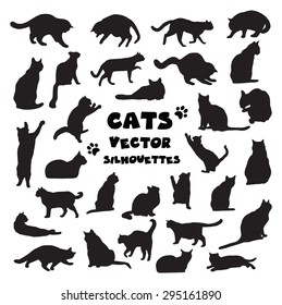 Collection of vector cats silhouettes