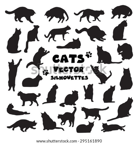 Collection of vector cats silhouettes