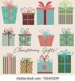 Collection of vector Christmas gifts for design