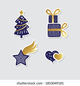 collection of vector christmas stickers