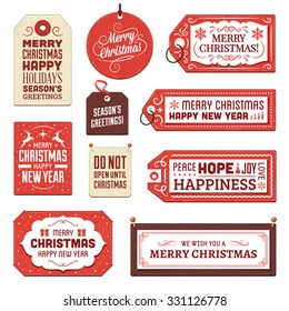 Collection of vector christmas tags and labels.