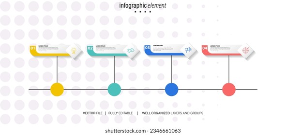 Collection of vector circle chart infographic templates for presentations, advertising, layouts, annual reports. 4 options, steps, parts.